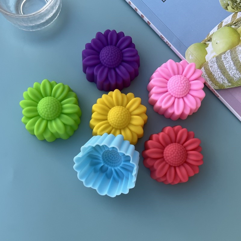 Soap Making Molds - 6 Pcs Set Non-Stick Flower Designs