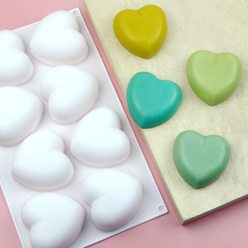 8 Pcs Love Heart Silicone Soap - Soap Making Experiment recension och pris