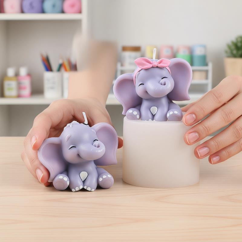 Cute 3D Elephant Silicone Cand - Soap Making Molds recension och pris