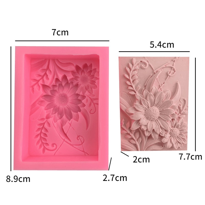 1pc 3D Square Rose Flower Sili - Soap Making Experiment recension och pris