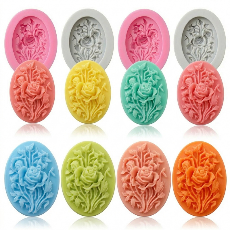 4 Silicone mold with flower sh - Soap Making Molds recension och pris